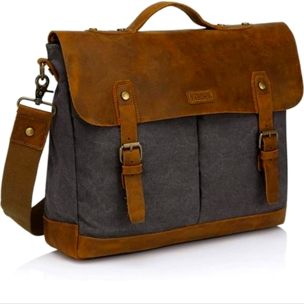 Vintage I'm distressed messenger bag